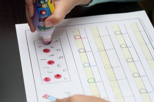 Word Work in Prep / Kindergarten Handwriting SOS Letter Size Differentiation