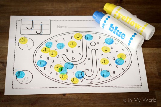 preschool letter j in my world