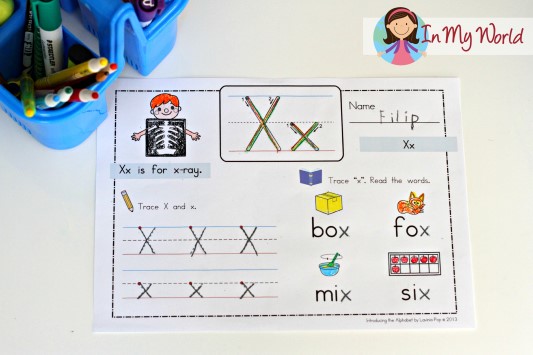 Preschool Letter X In My World