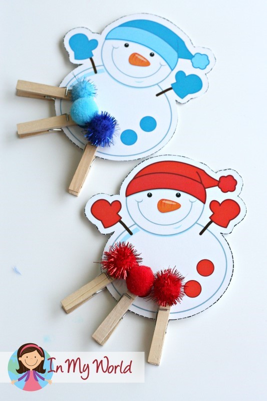 preschool-winter-centers-snowmen-color-match - In My World
