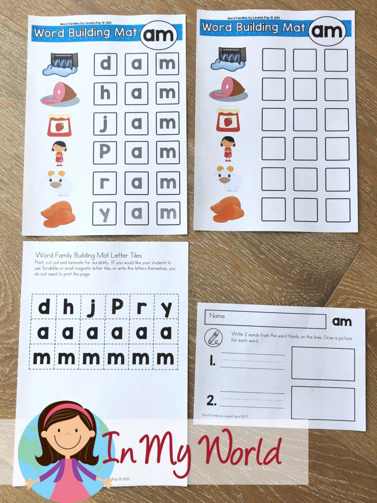 word family word building center activity