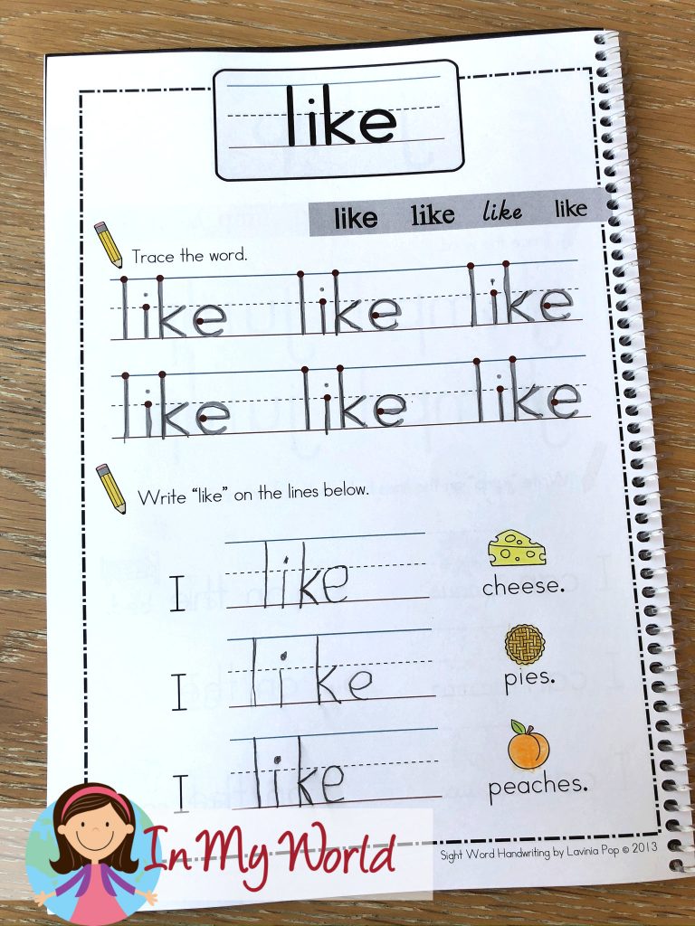 sight words handwriting booklet