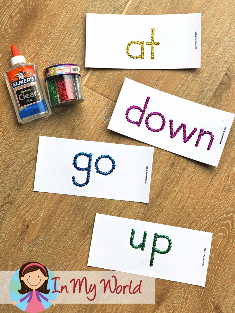 Sight words center q-tip cards