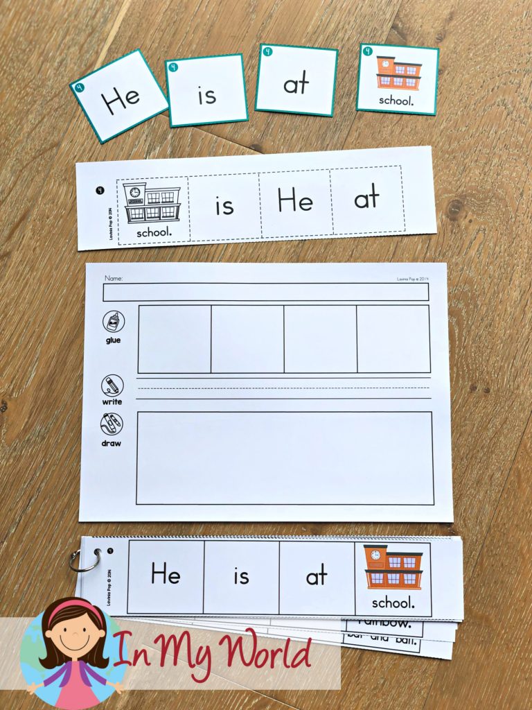 sight words build a sentence pocket chart center activity