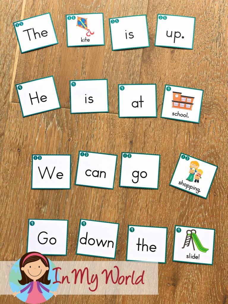 sight words build a sentence pocket chart center activity