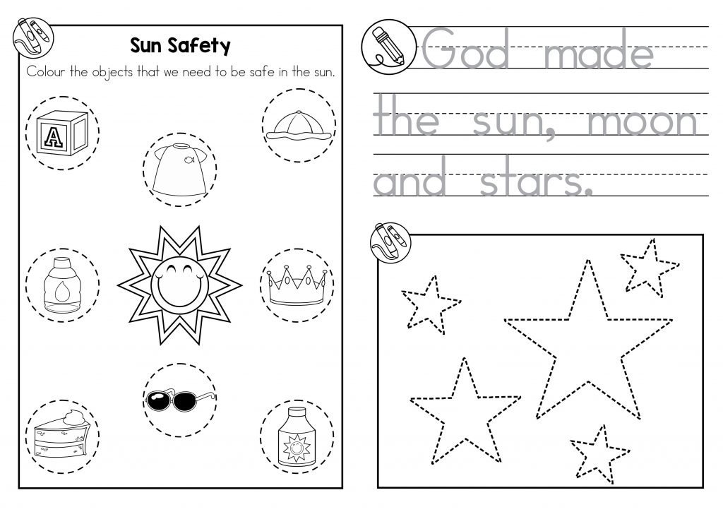 Sunday School Lesson 4 Day 4 Of Creation Sun Moon And Stars In My