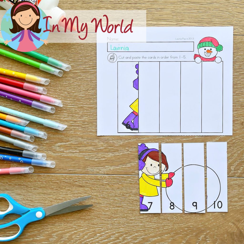 Winter Math Kindergarten Worksheets | Number Order