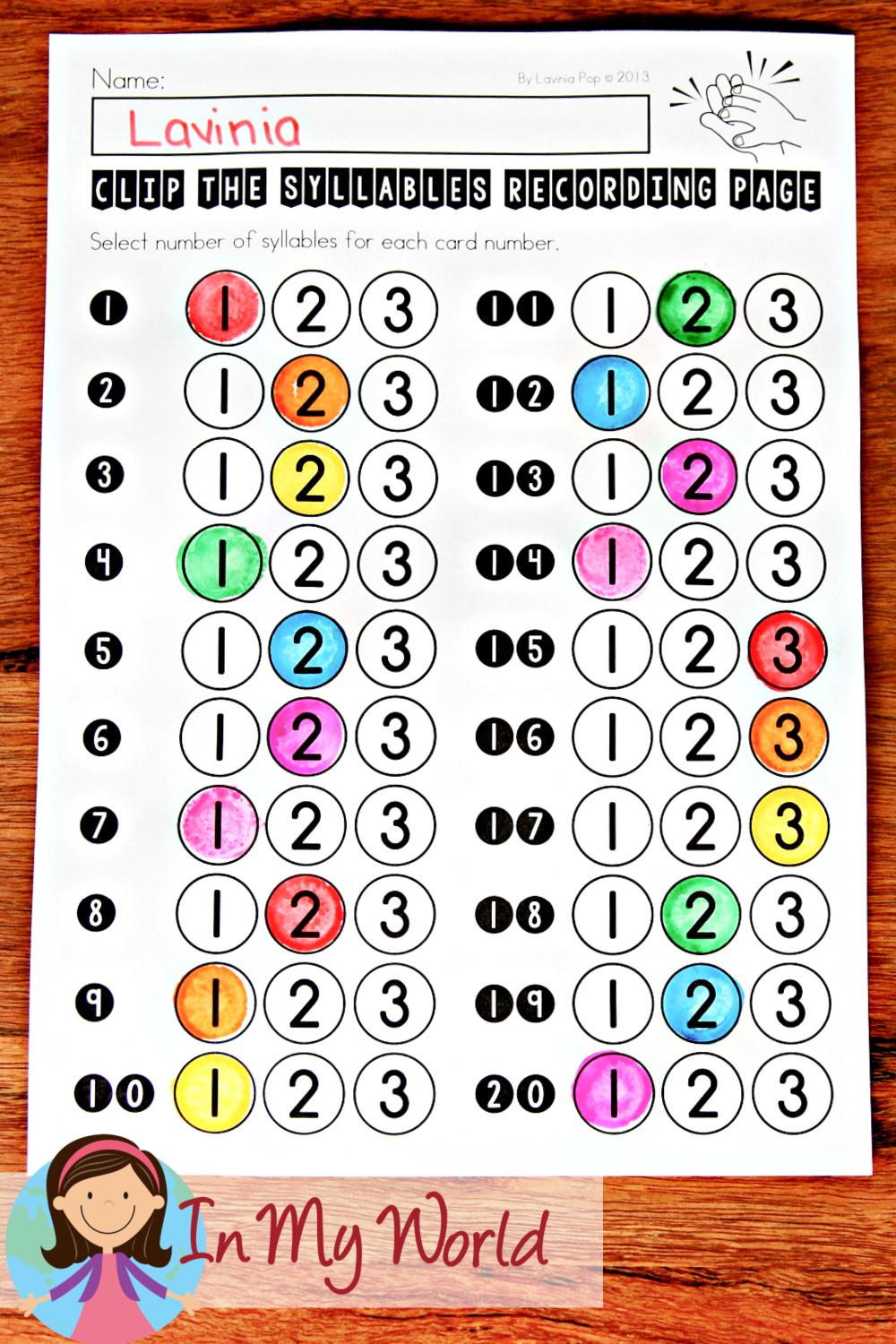 8.syllableswrk In My World