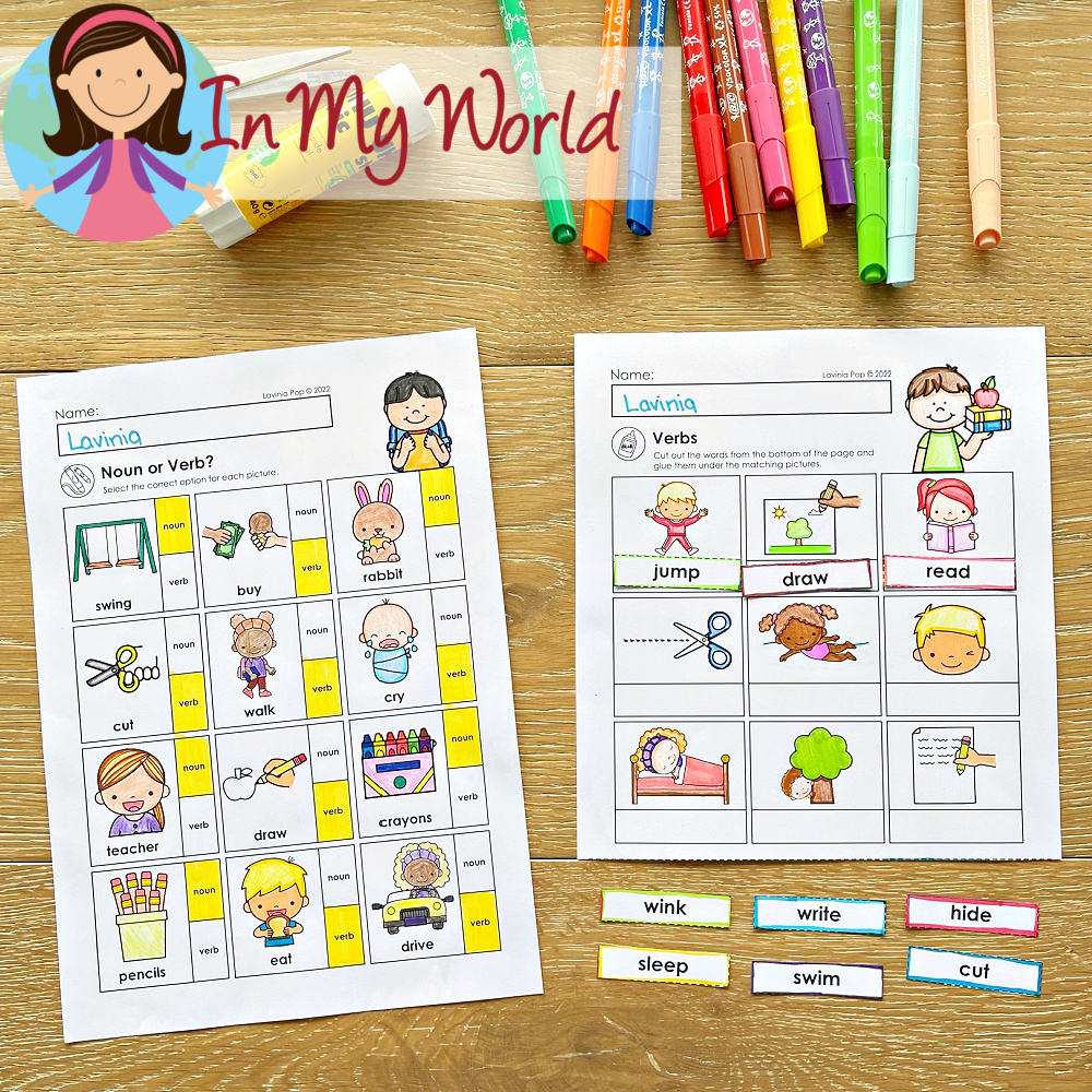 first-grade-worksheets-verbs-in-my-world