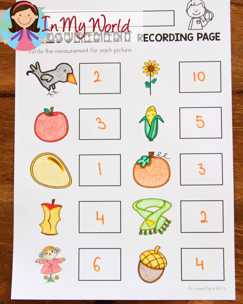Autumn Math Centers for Kindergarten - In My World