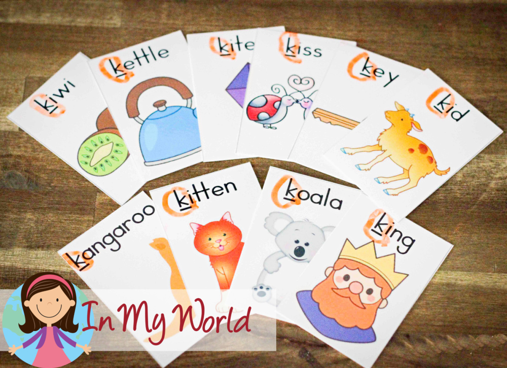 Preschool Letter K vocabulary cards 1 In My World